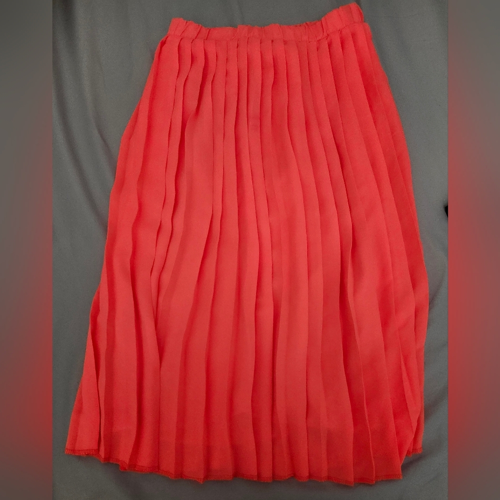 Boohoo Pink Pleated Midi Skirt for Cocktail